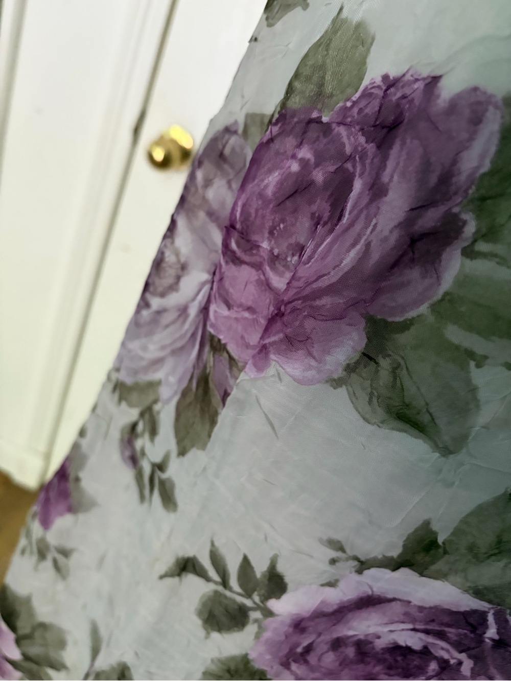 Vintage 90s Floral Overlay Long Dress Purple Roses Cottagecore Women’s XL - Picture 10 of 12